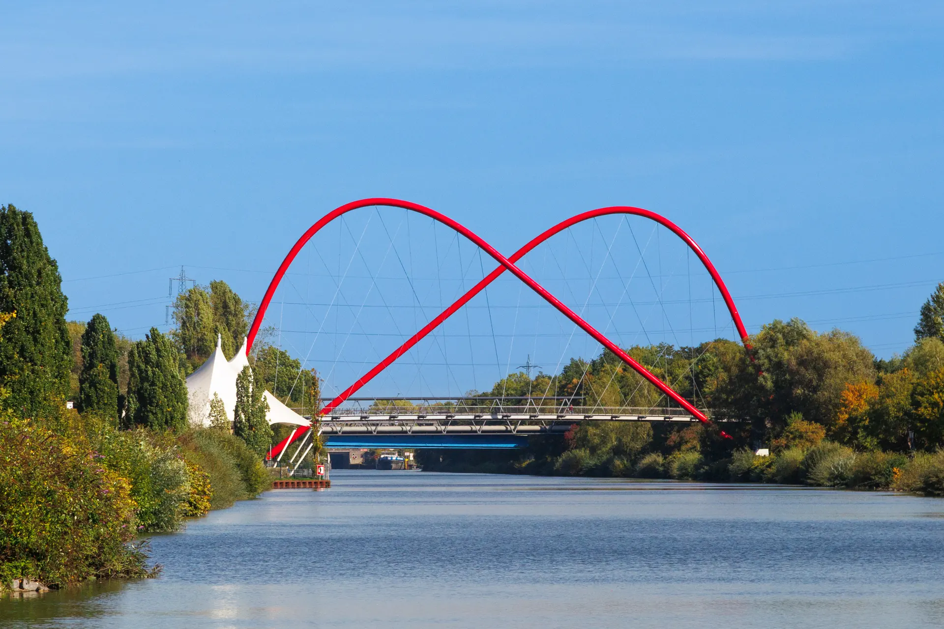 Doppelbogenbrücke am Nordsternpark in Gelsenkirchen