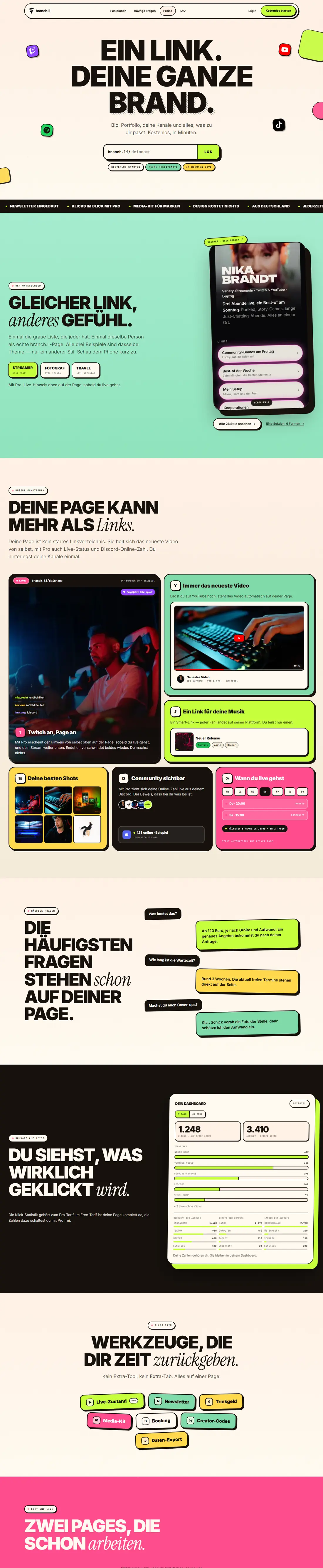 Website branch.li am Rechner