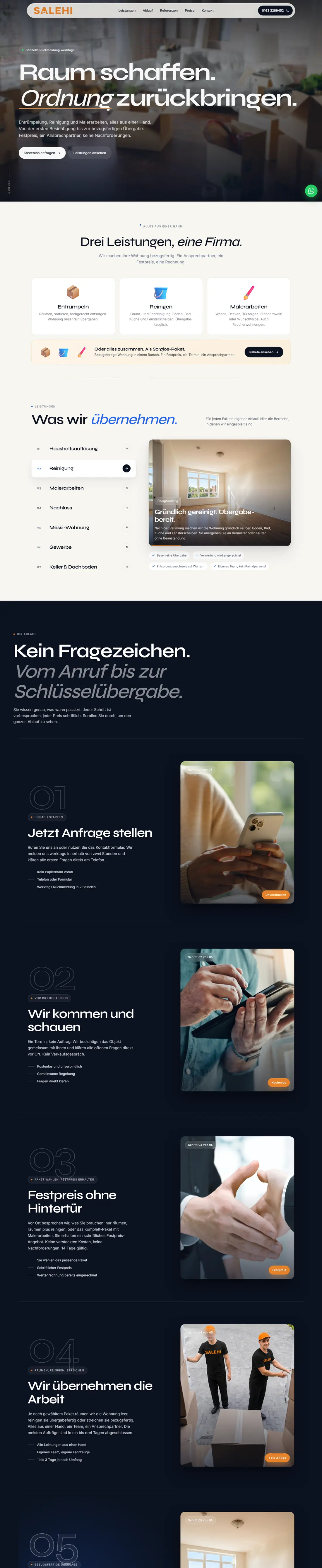 Website SALEHI Entrümpelung am Rechner