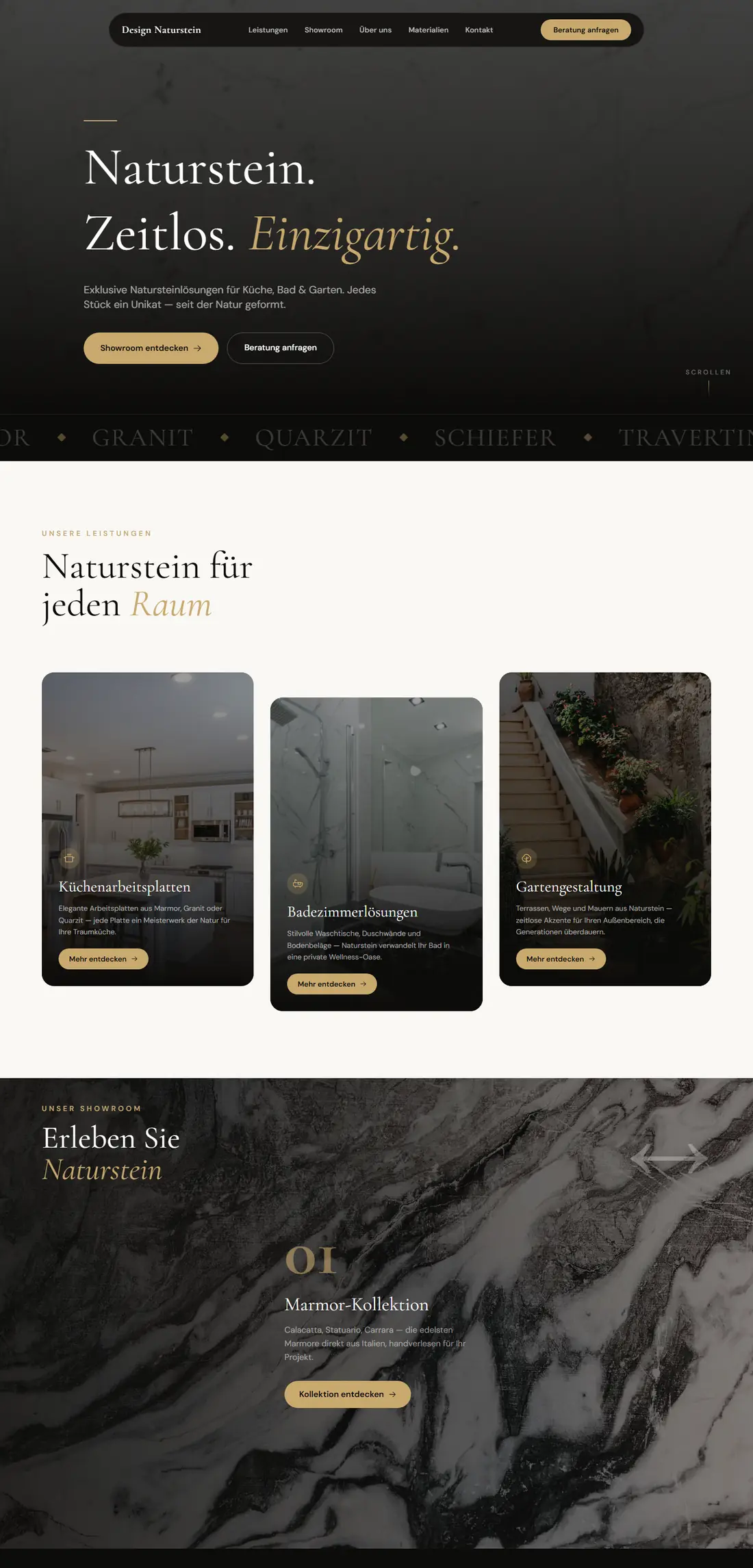 Website Design Naturstein am Rechner